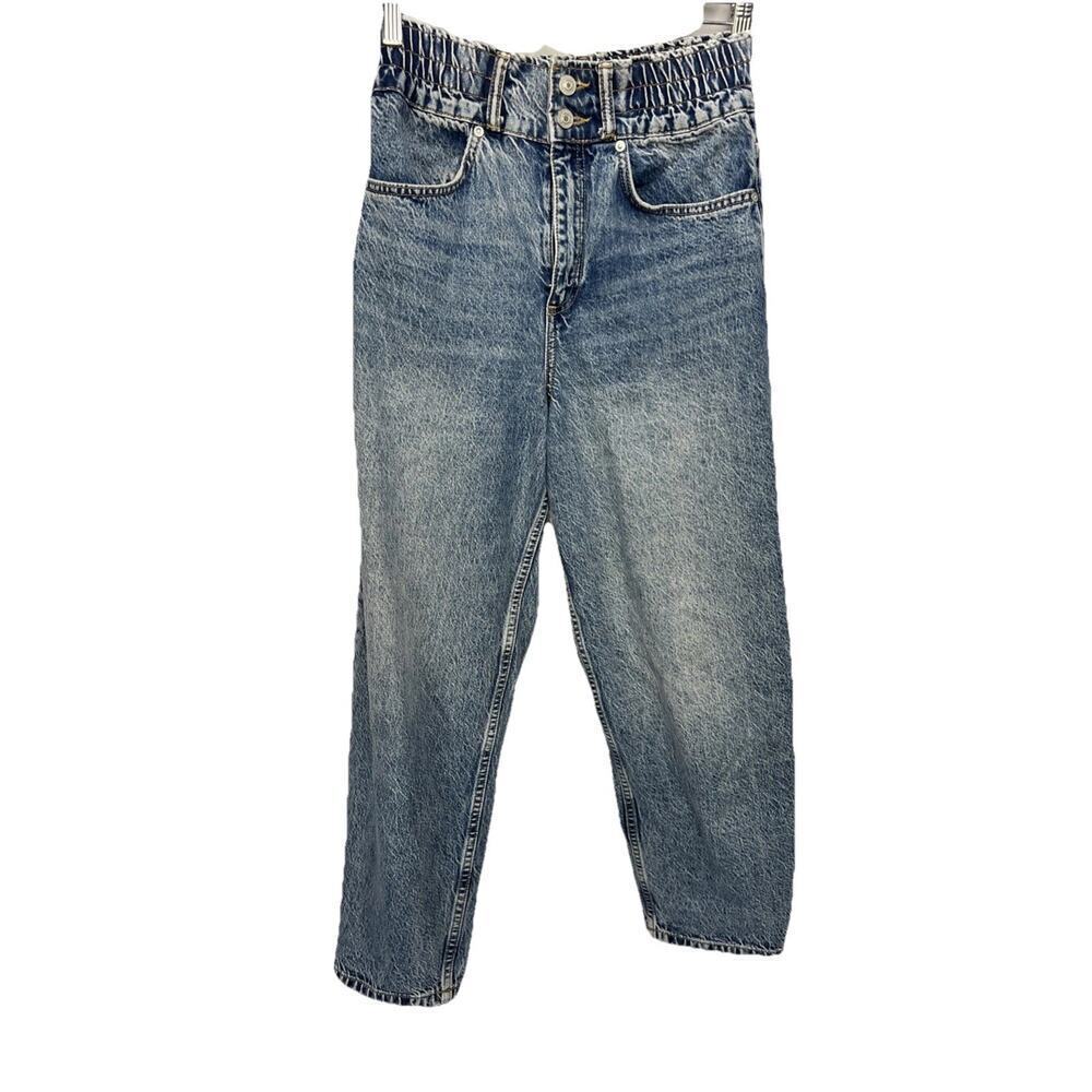 All Saints Hailey High Rise Straight Jeans Washed Black Size 4 Womens